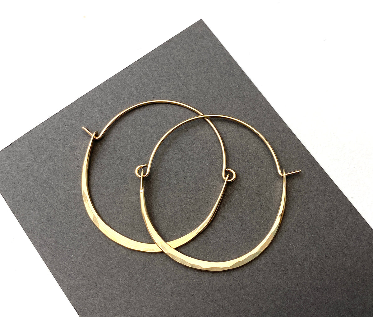 Medium Gold Filled Artisan Hoops