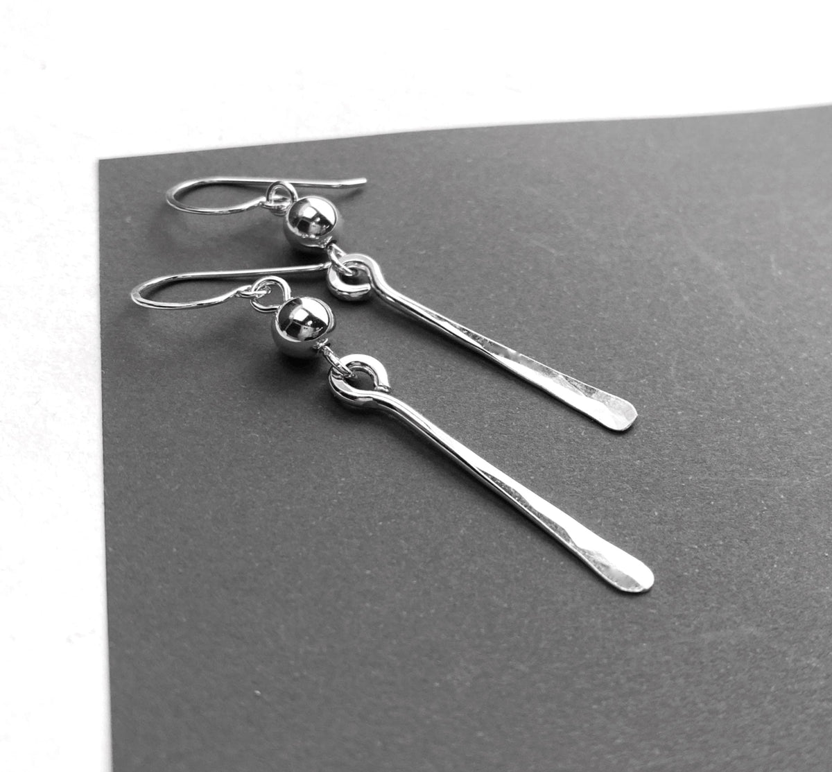 Long Sterling Silver Drop Dangle Earrings