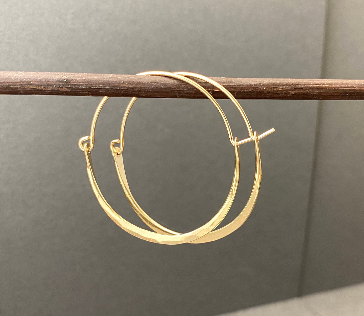Medium Gold Filled Artisan Hoops
