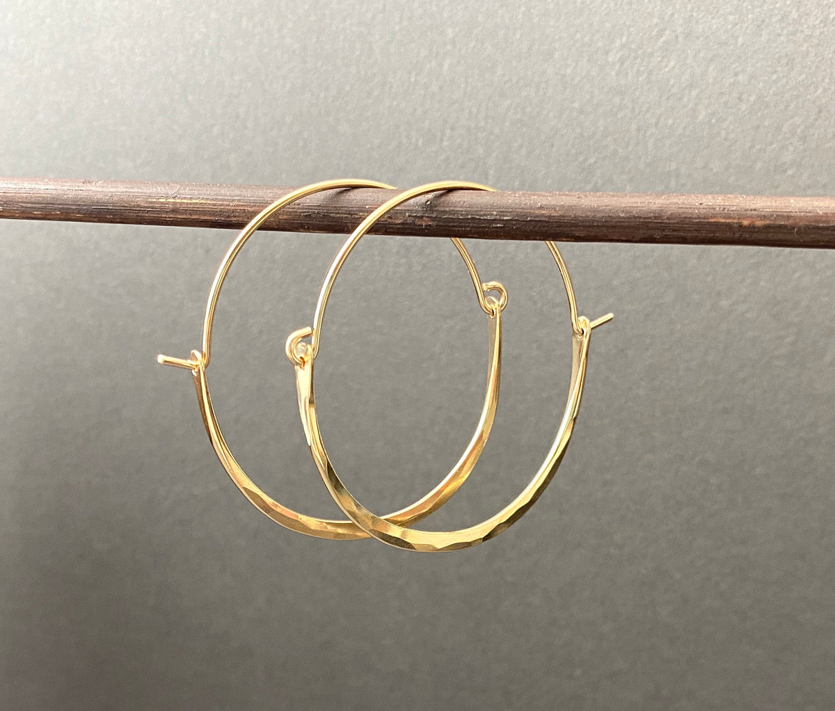 Medium Gold Filled Artisan Hoops