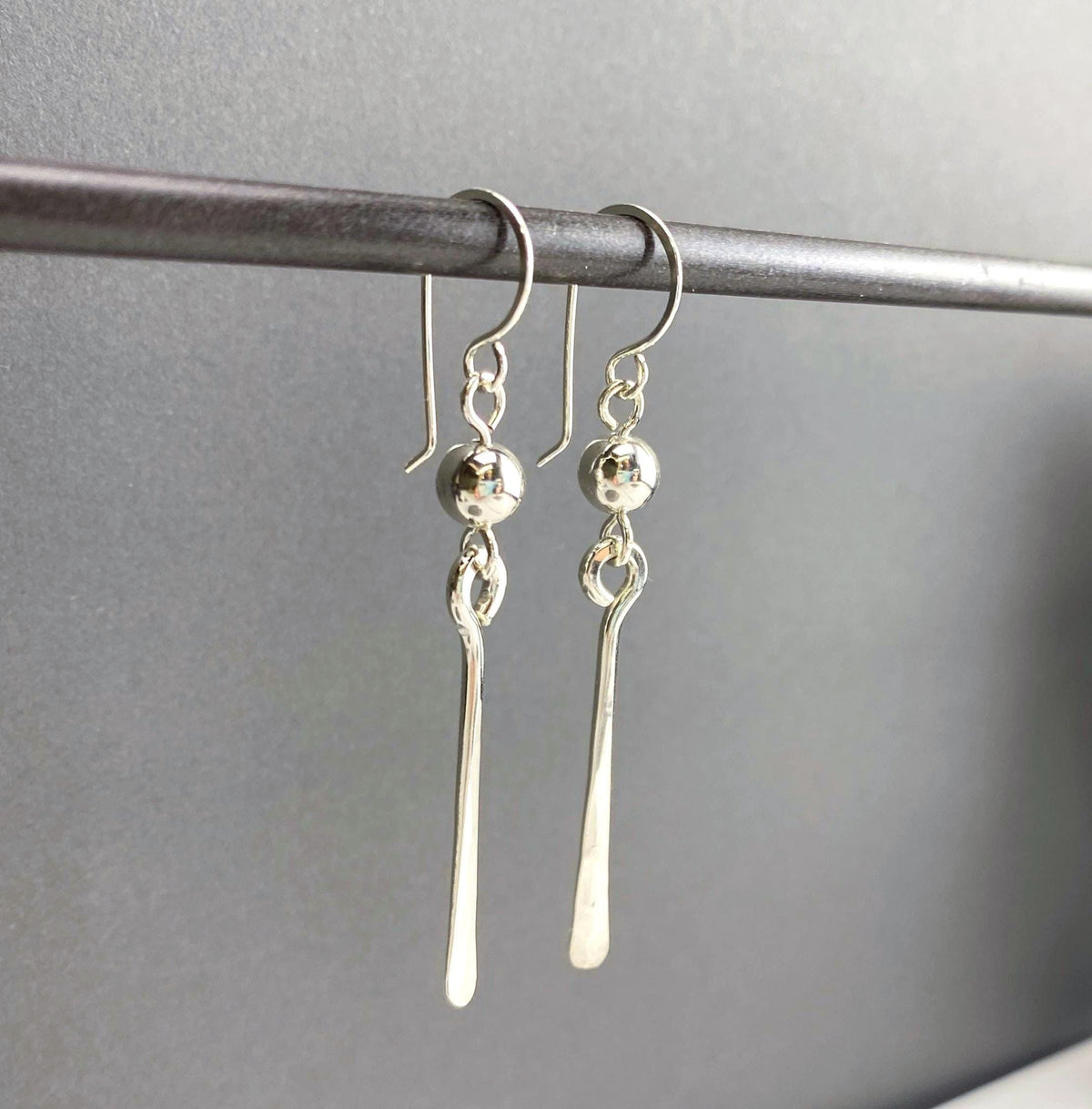 Long Sterling Silver Drop Dangle Earrings